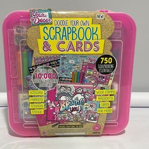 Your Décor Doodle Your Own Scrapbook & Cards Age 6+ DIY w/ Plastic Case